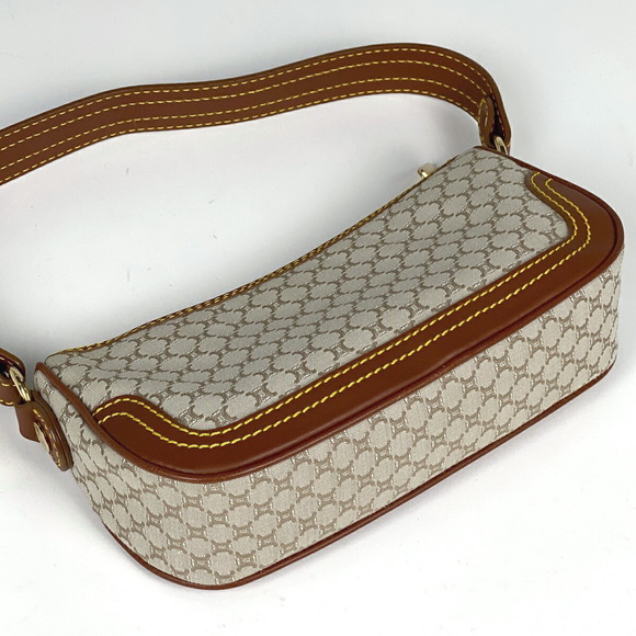 Celine Macadam Pattern Shoulder Canvas Shoulder Bag Beige Brown - Picture 2 of 5